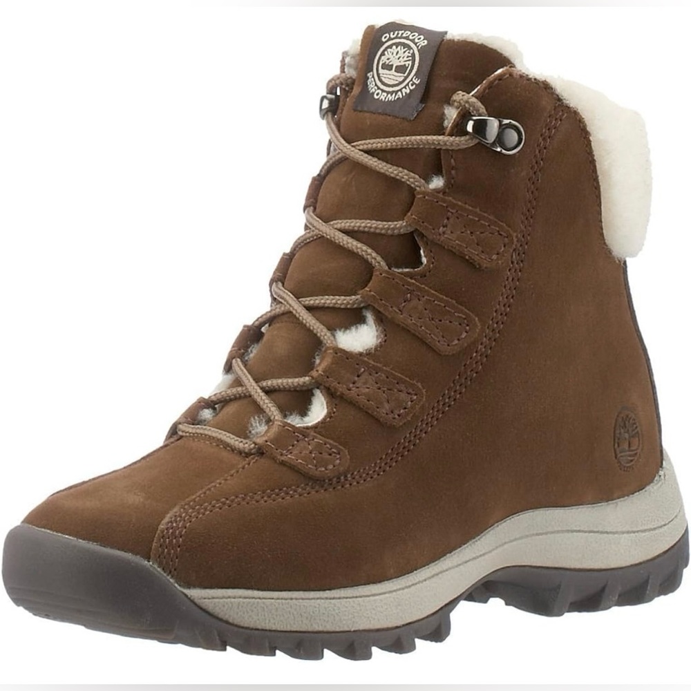 Timberland Brown Suede Shearling Lined Outdoor Hiking Boots 7.5